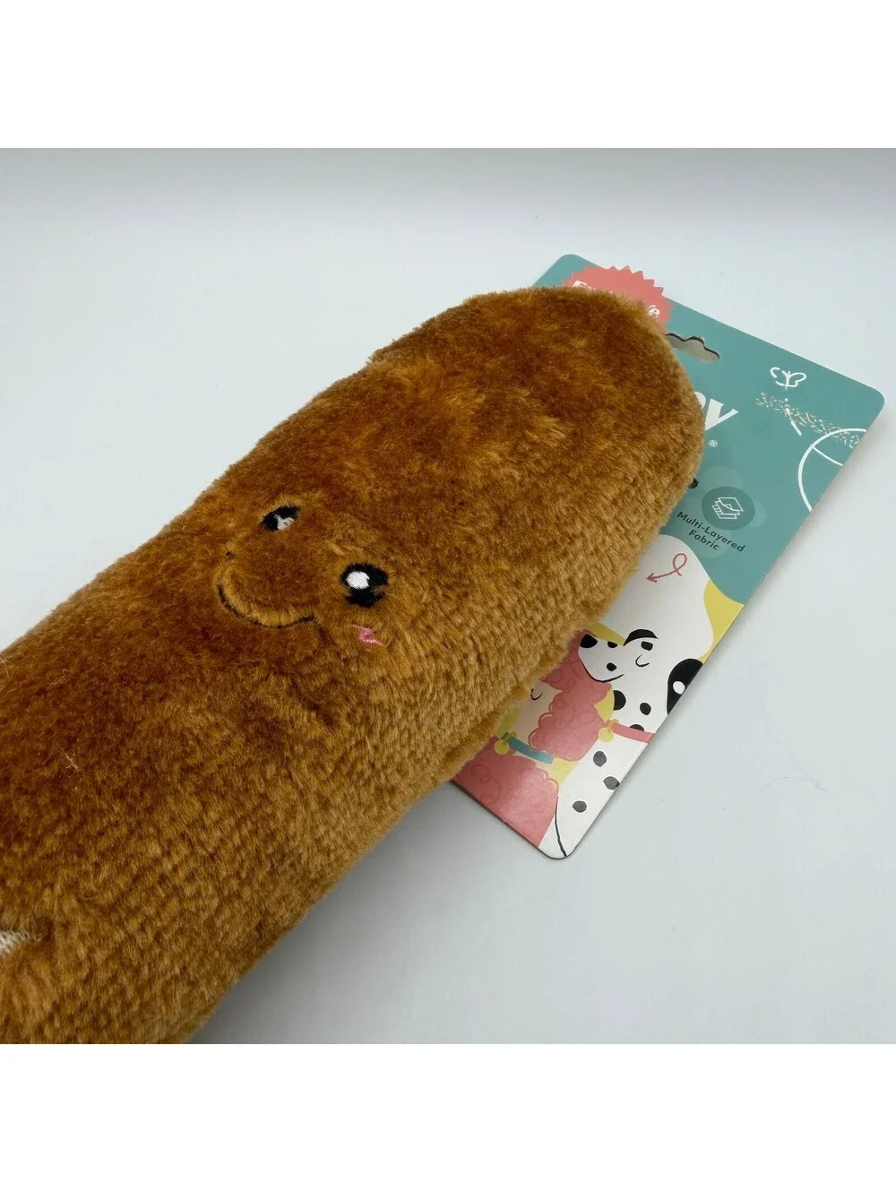 ZippyPaws Jigglerz Baguette Plush Squeaky Dog Toy Brown Bread ZP1122 Cute NWT